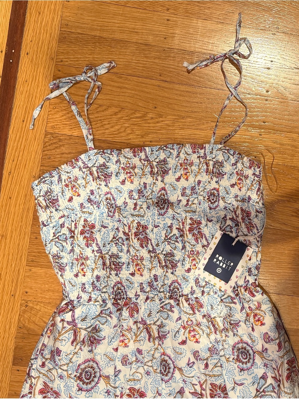 LIMITED EDITION Roller Rabbit NWT Floral Sundress with Pink and Blue Accent